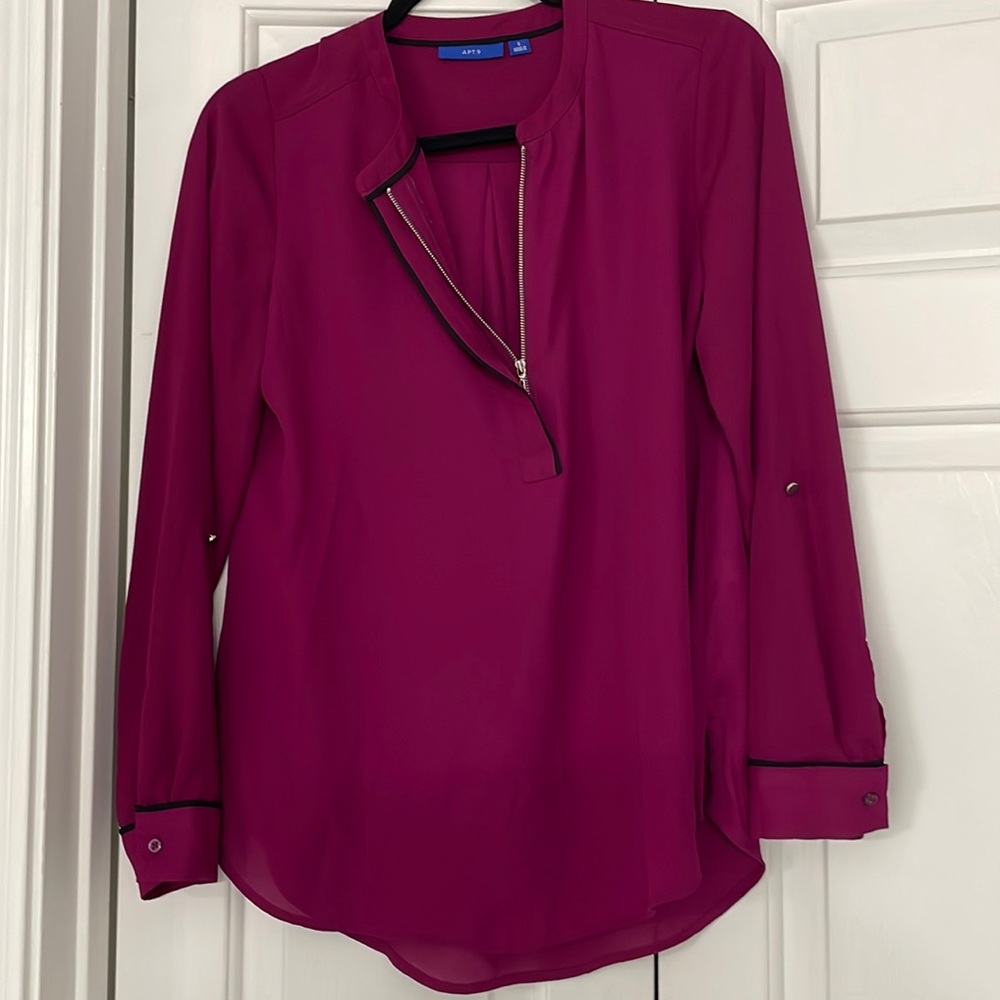 Apt 9 quarter zip blouse